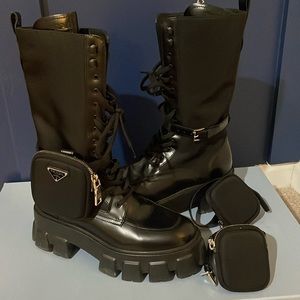 Monolith Leather & Nylon Tall Combat Boots